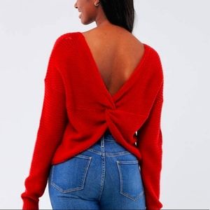 Red Hollister sweater.